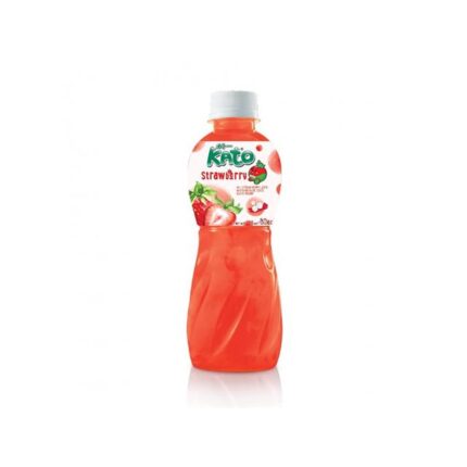 56697 8850624395202 kato strawberry juice with nata de coco 320g
