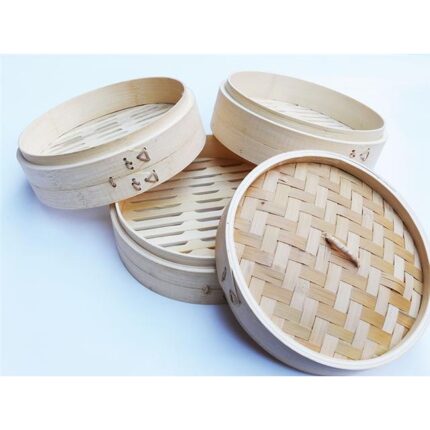 59038 9100000590387 BACE00 cestelli di bambu per vapore 3 piani coperchio 15cm