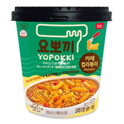 62300 8809054402721 yopokki cup curry rapokki （rice cake ramen） 145g